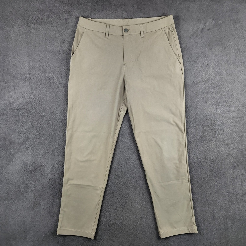Lululemon ABC Pants Mens 34 Artifact Khaki Tan Classic Fit Warpstreme LM5AO5S